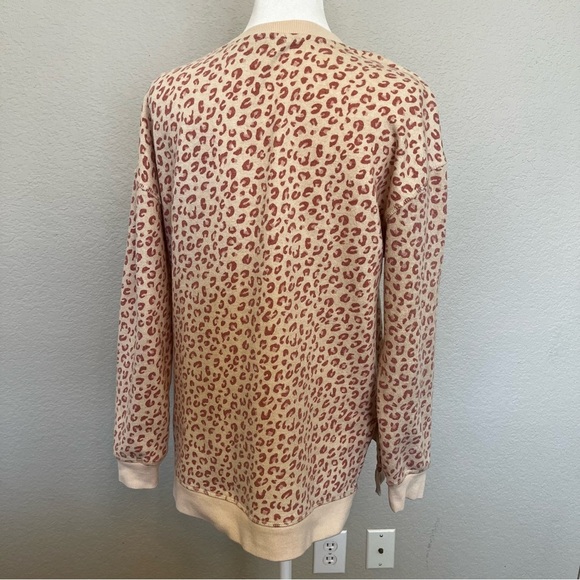 Pink Rose Animal Print in Pink and Ivory Longer Style Sweatshirt size XS - Picture 8 of 14